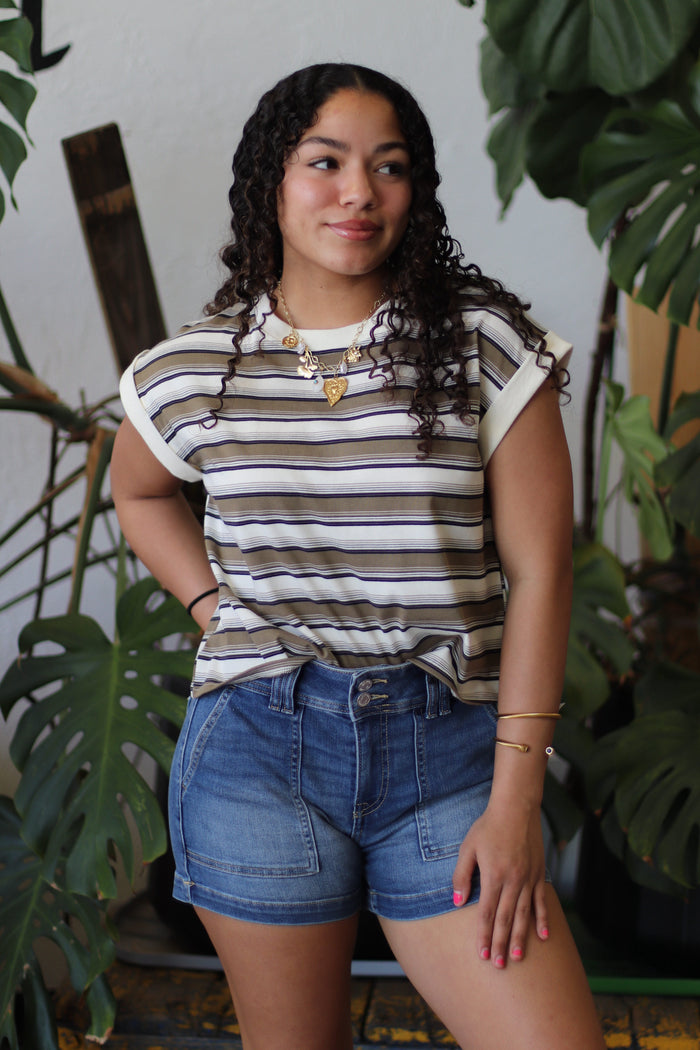 Vicki Striped Knit Top