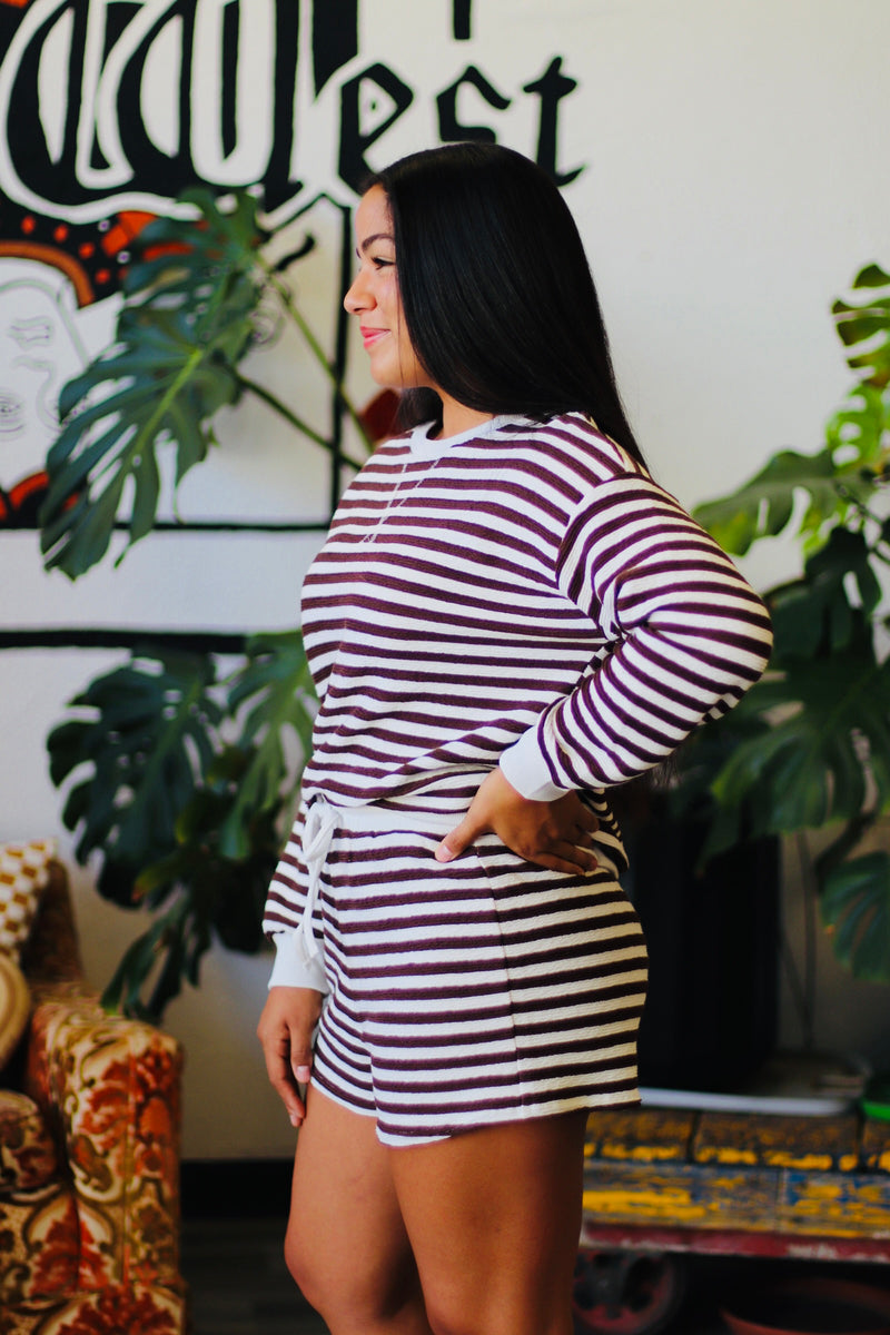 Movie Night Striped Set + Brown