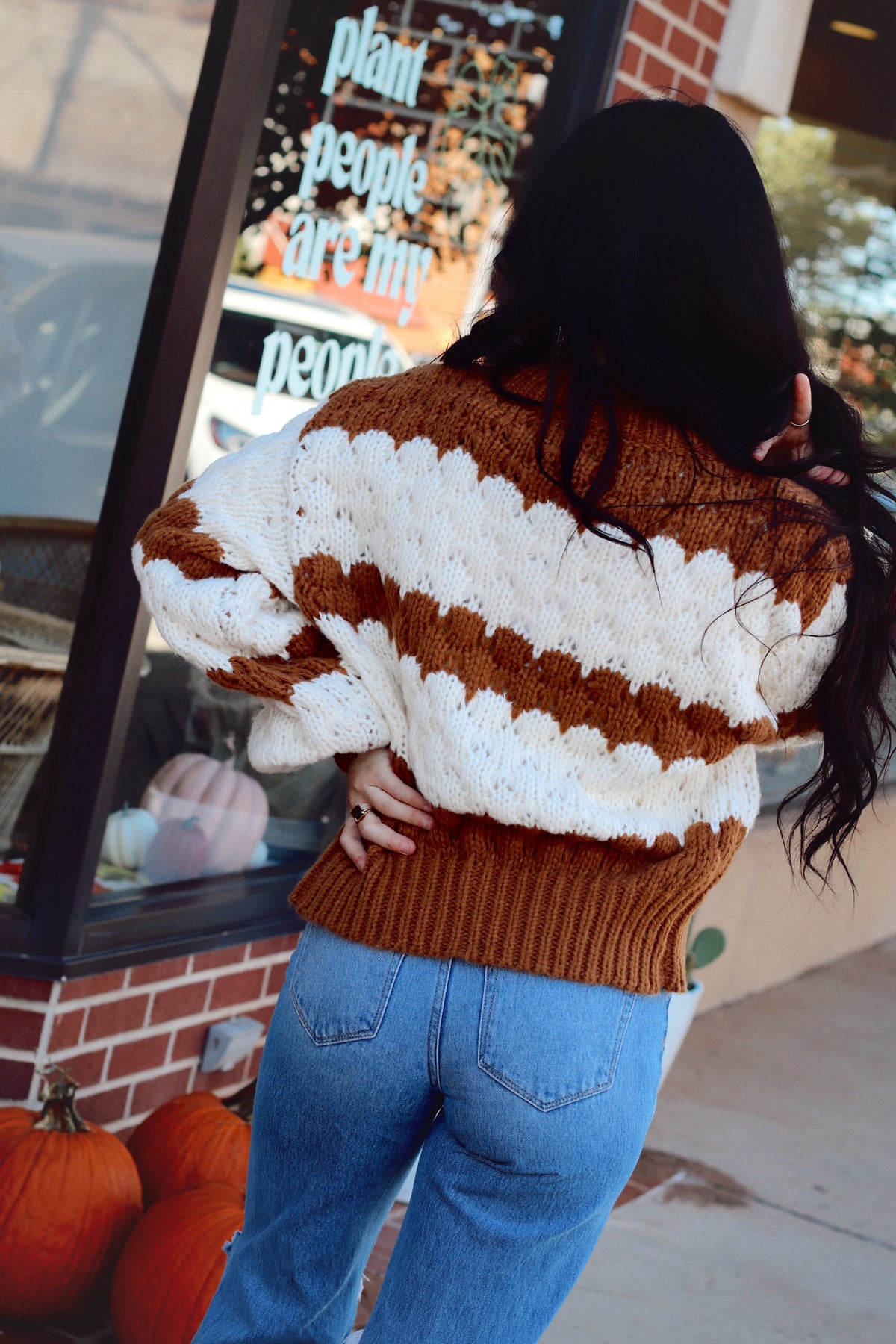 Scallop Striped Cardigan