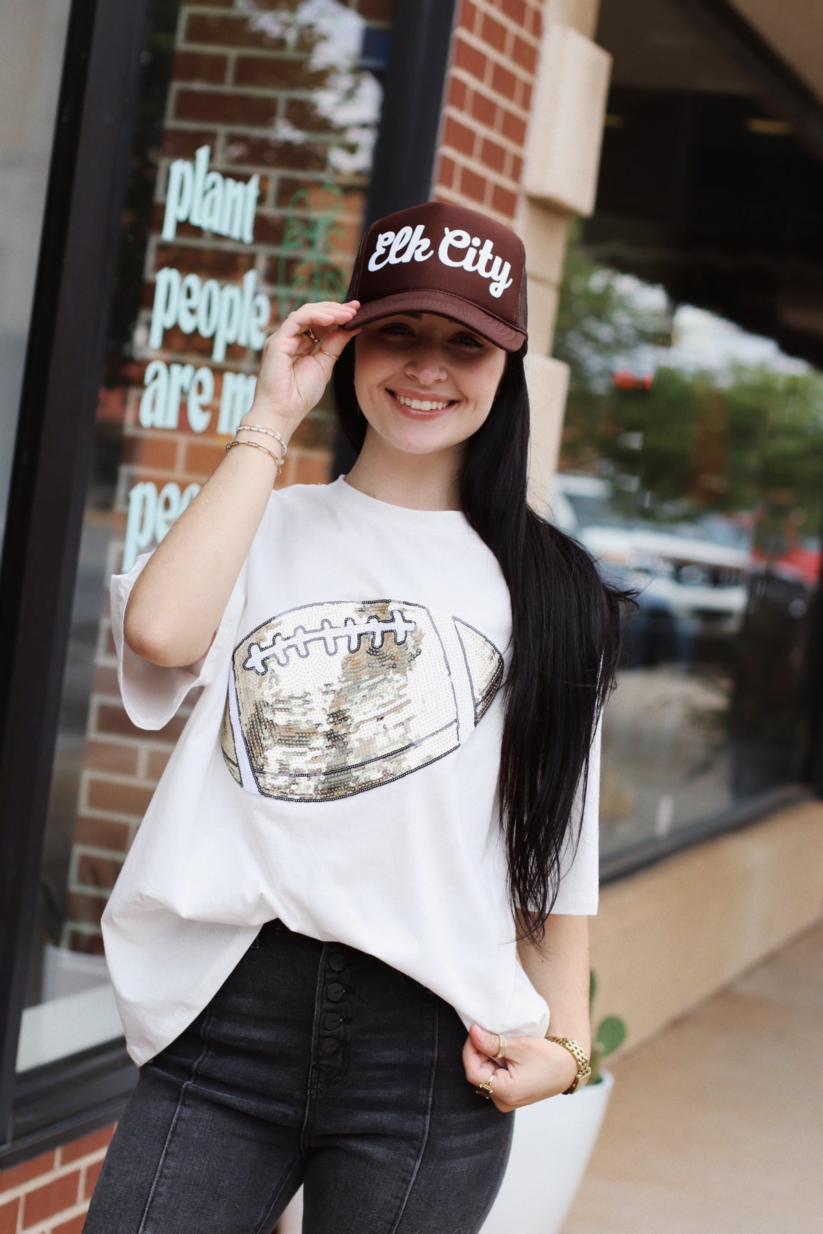 Gameday Sequin Football Tee