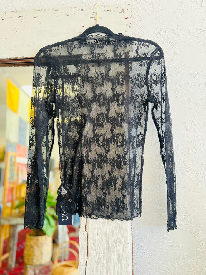 580 Lace Layering Top + Black