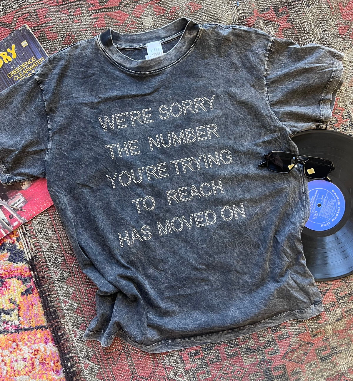 We're Sorry Mineral Wash Graphic Tee