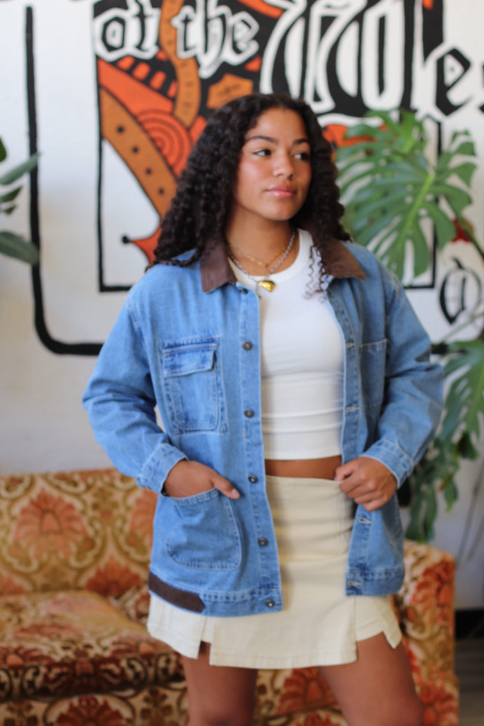 Taupe Twill Slit Skort