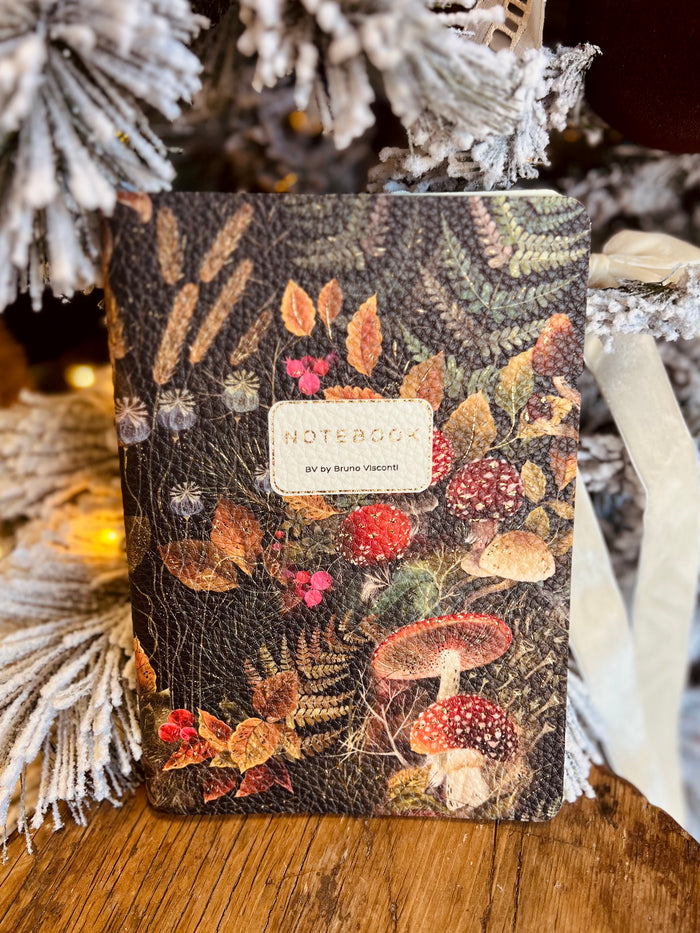 Vegan Leather A5 Notebook -Forest Mushrooms