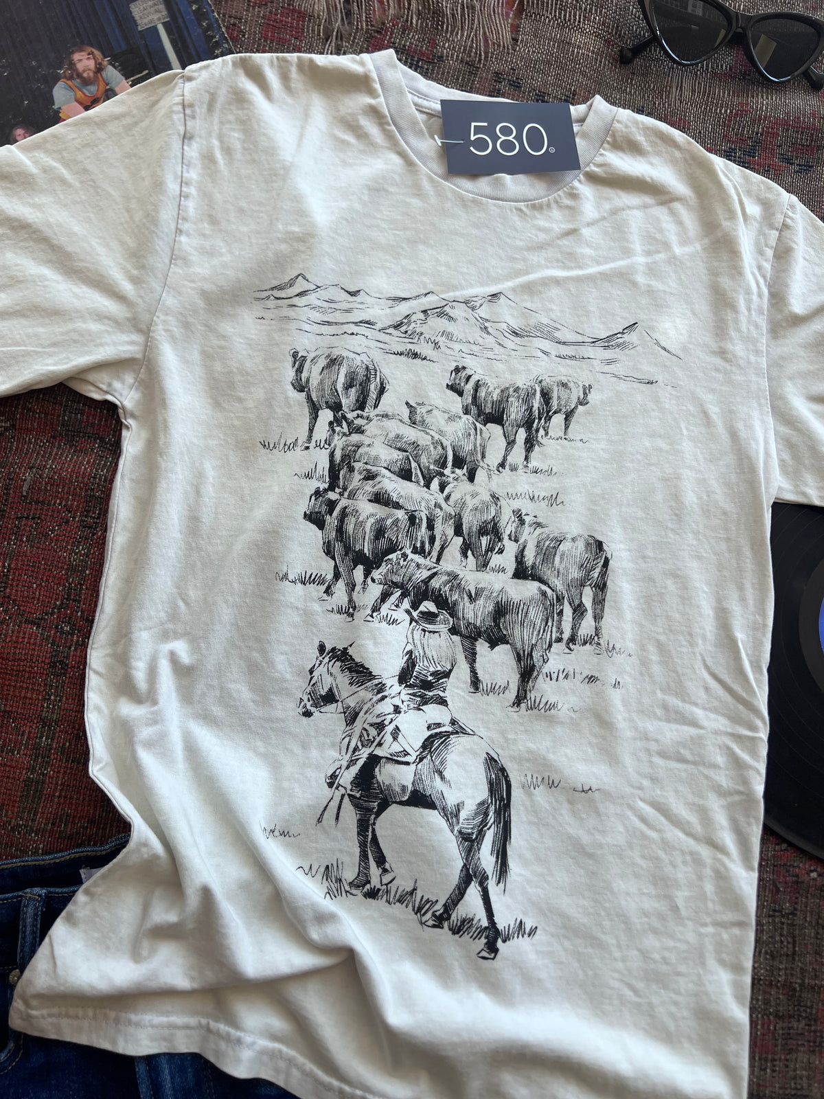 Ranch Life Off White Mineral Wash Graphic Tee