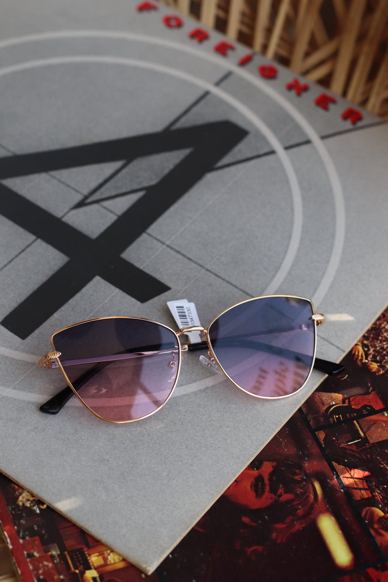 Cateye Metal Frame Sunglasses