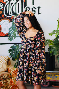 Floral Puff Sleeve Mini Dress