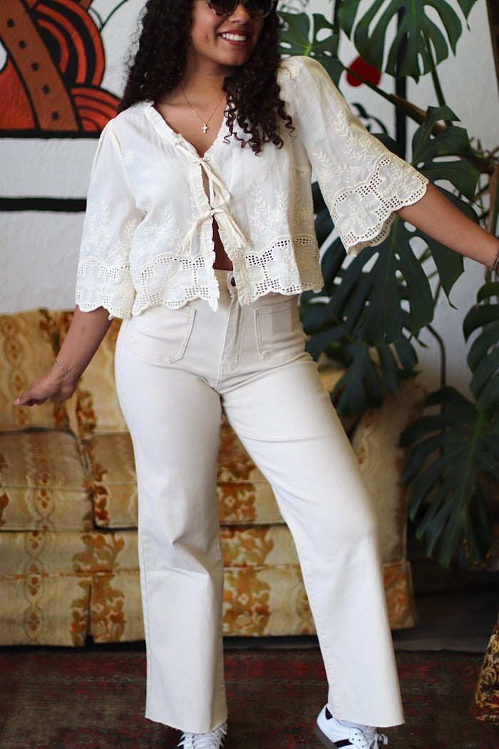 Martha Wide Leg Jeans in White
