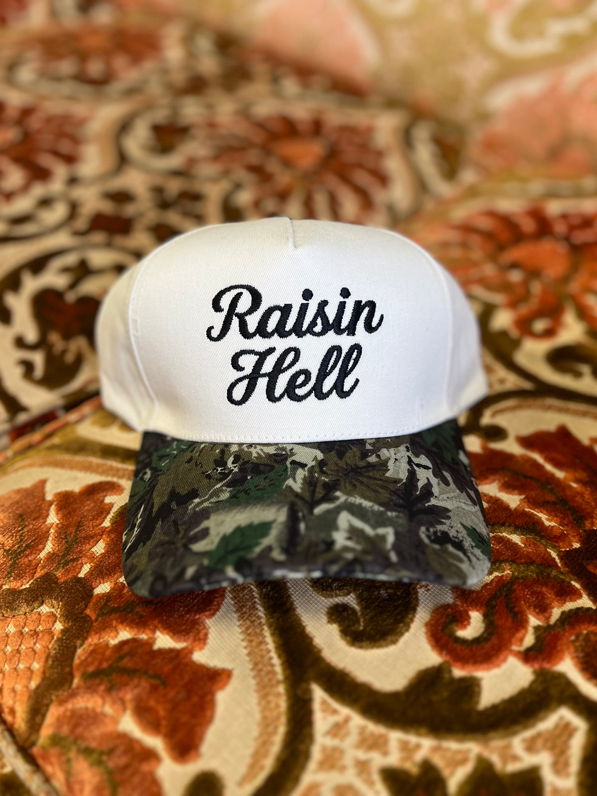 Raisin Hell Ball Cap + Camo
