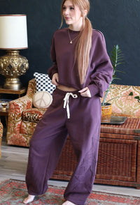 Plum Star Patch Sleeve Sweatshirt