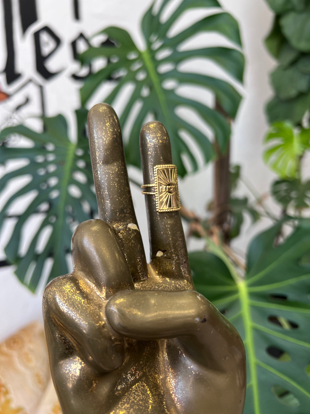 18K Gold Plated Adjustable Lucky Ring