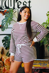 Movie Night Striped Set + Brown