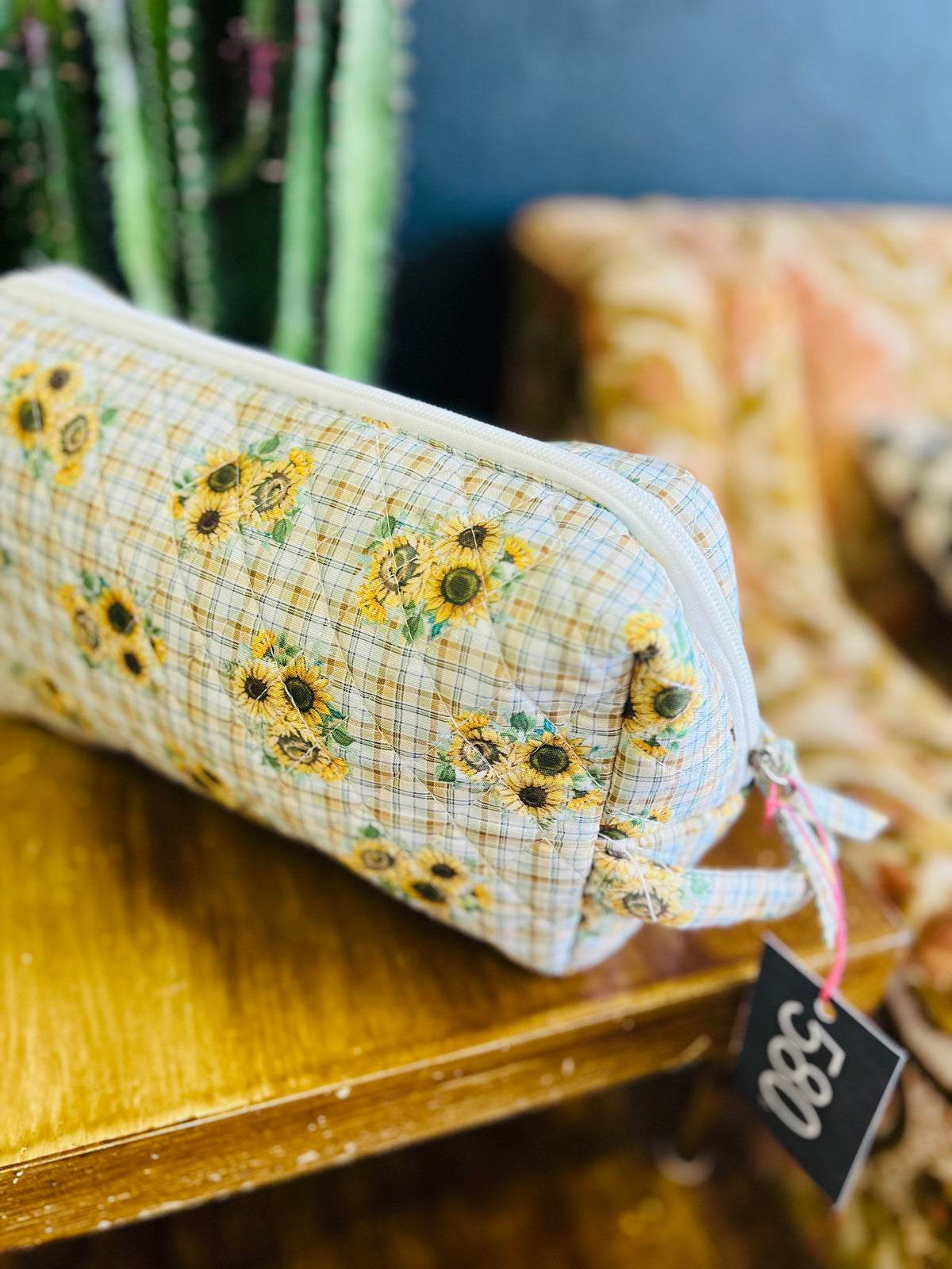 "Sunflower Bouquet" Quilted Vanity and Travel Bag