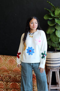 Groovy Flower Knit Sweater