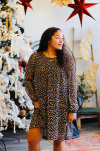 Leopard Long Sleeve Mini Dress