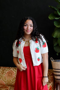 100% Fresh Knit Tomato Cardigan Top