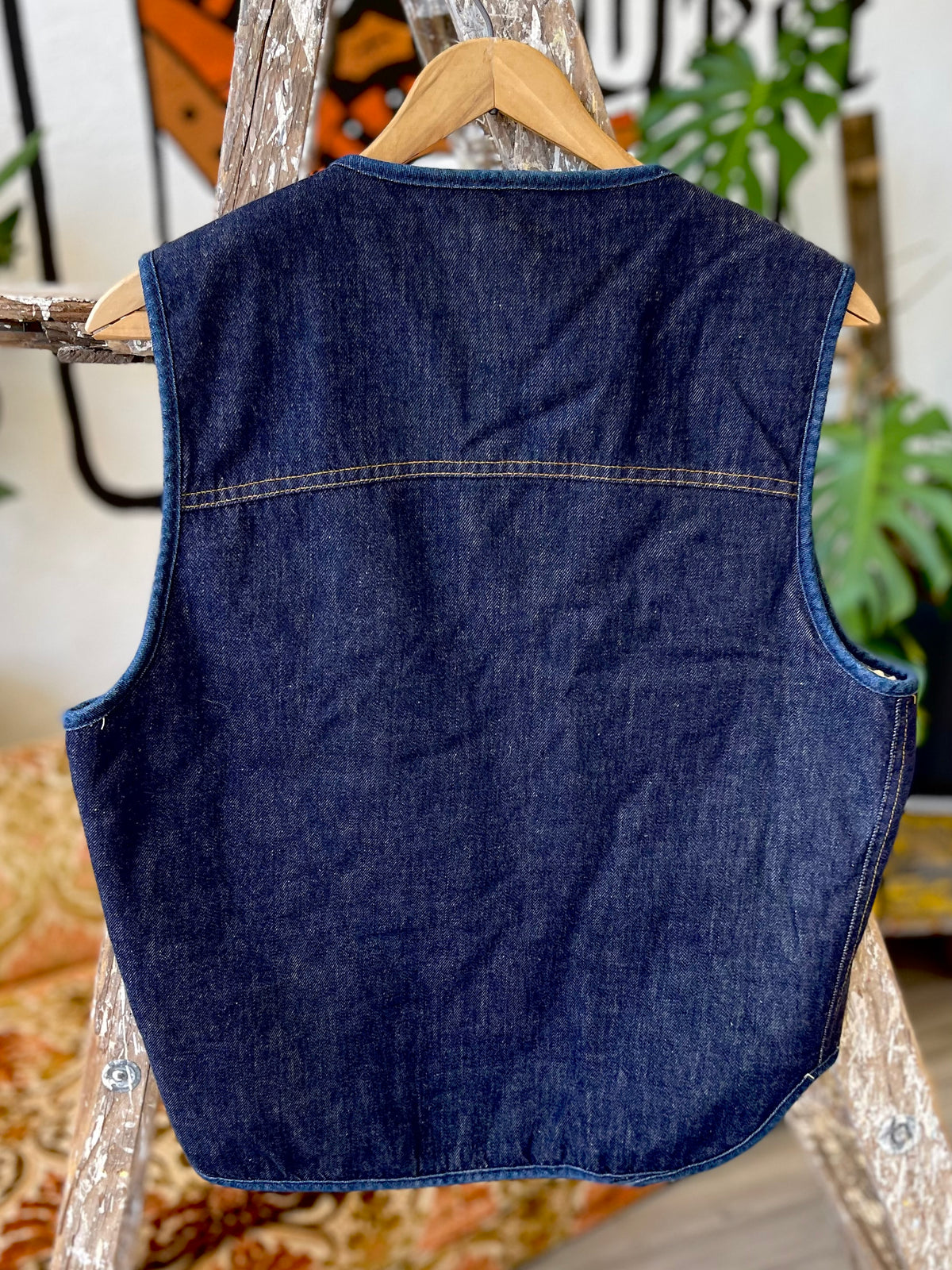 Vault Vintage // Shearling Denim Vest Large