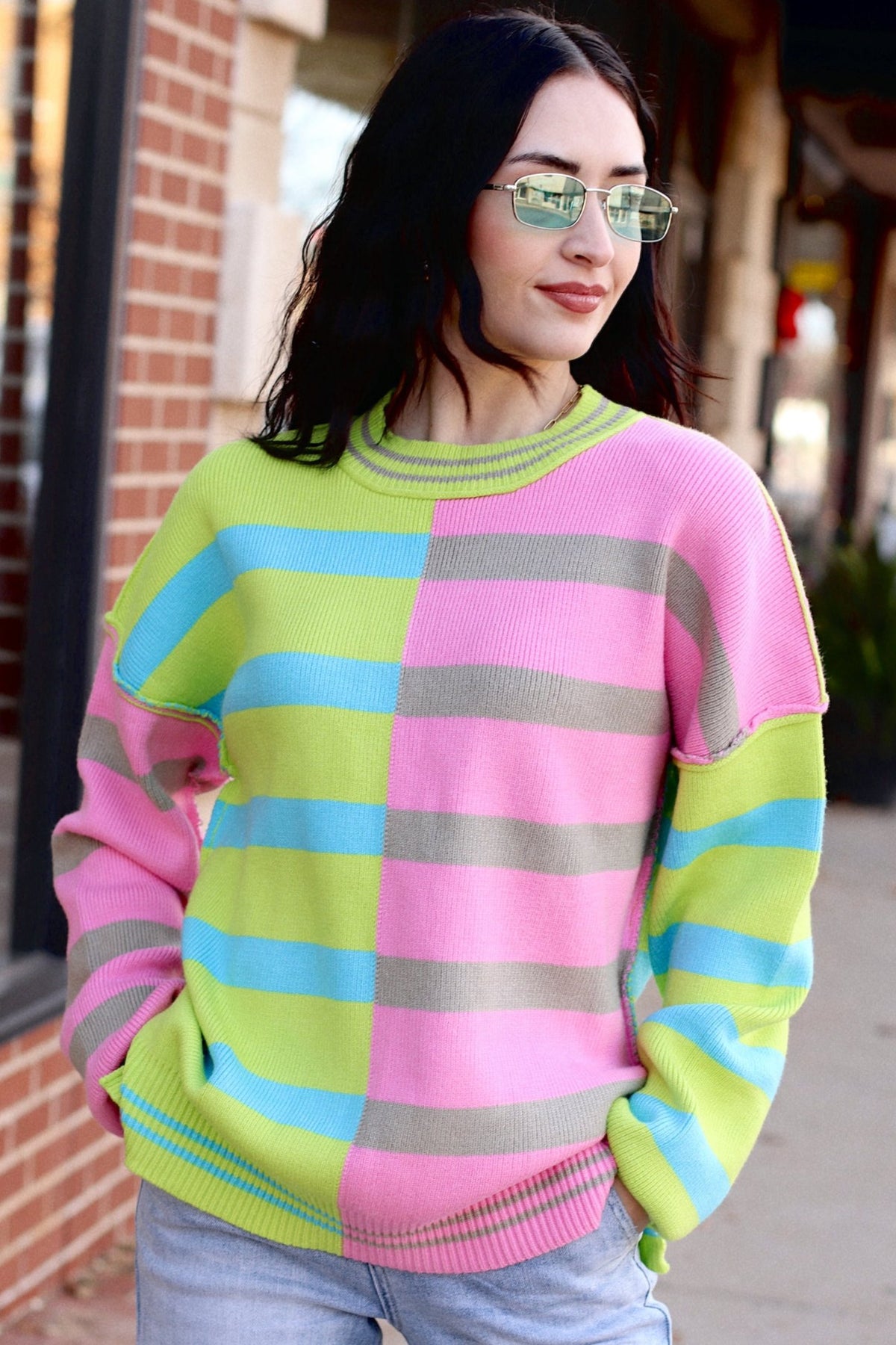 Color Block Sweater + Funky