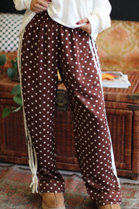 Allee Polka Dot Pants in Dark Brown