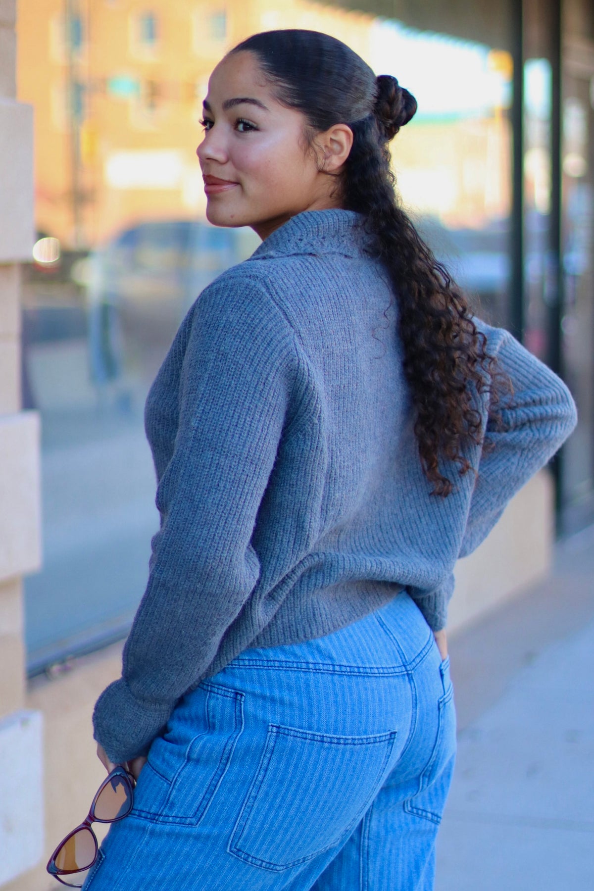 Heart Button Down Knit Sweater Cardigan