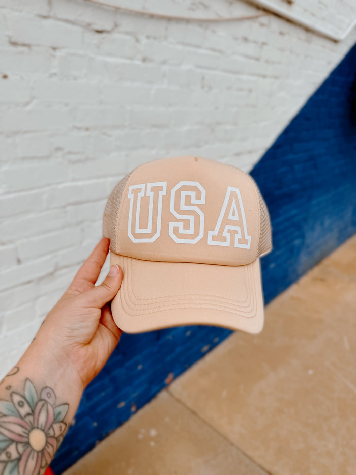 580 Trucker Hat +Tan USA