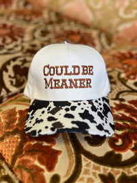 Could Be Meaner Ball Cap + Cow Print