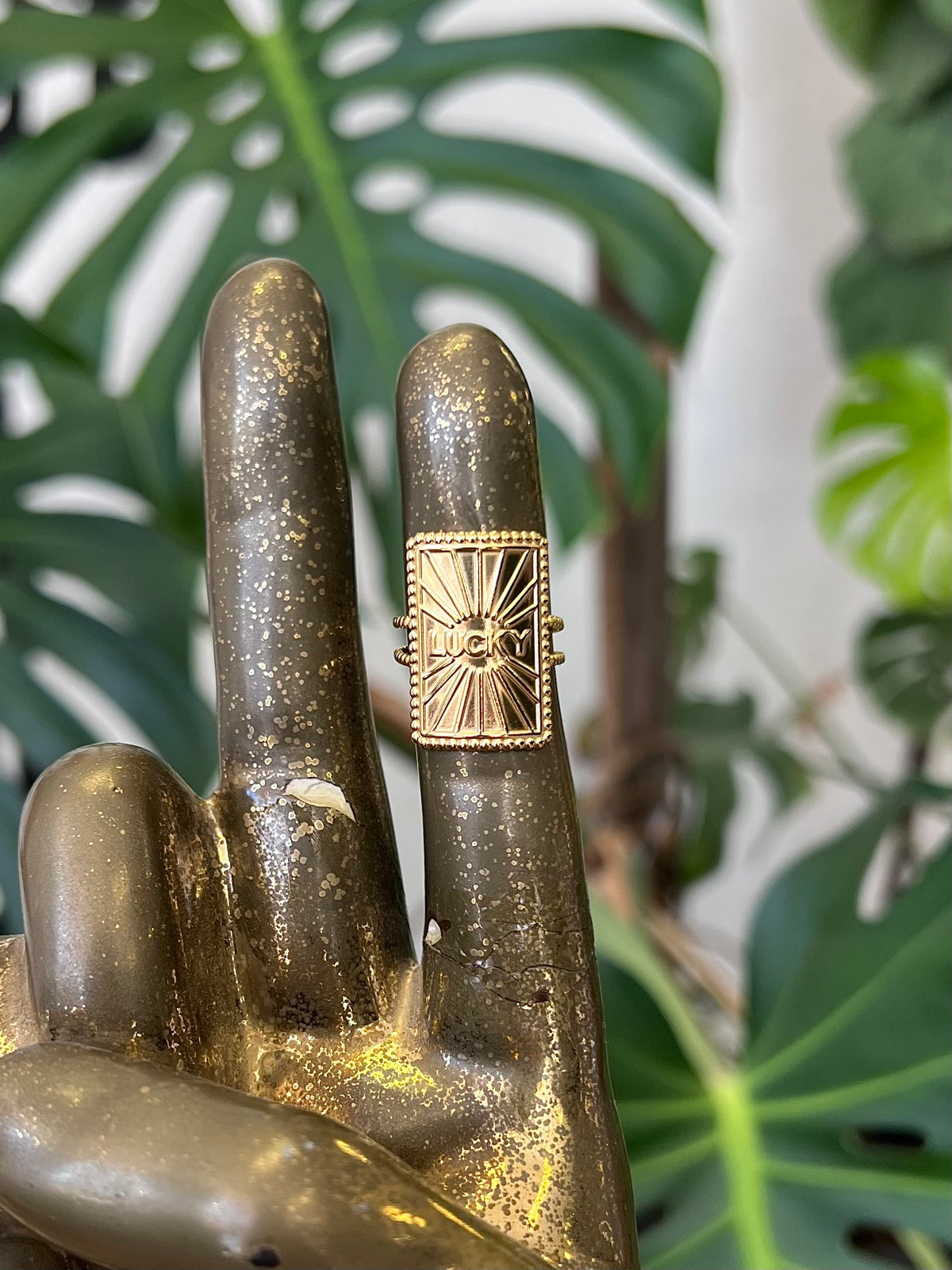 18K Gold Plated Adjustable Lucky Ring