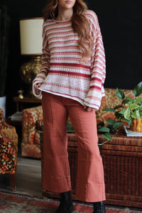 Nicole Wide Leg Cropped Pants + Rust