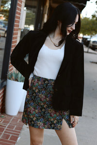 Jacquard Mini Skirt + Black