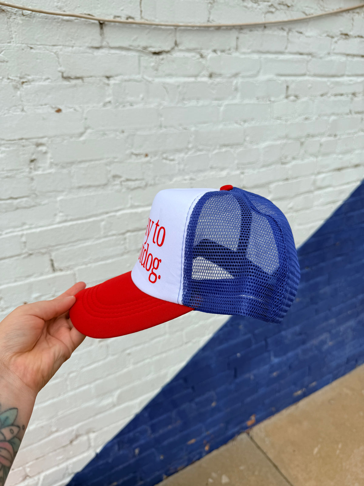 580 Trucker Hat + Hotdog RWB