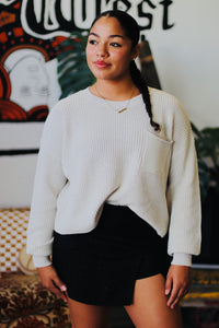 Crew Neck Sweater in Stone