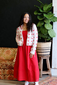 Love Is In The Air Red Midi Dress