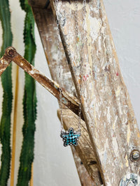 Checkered Star Necklace in Turq