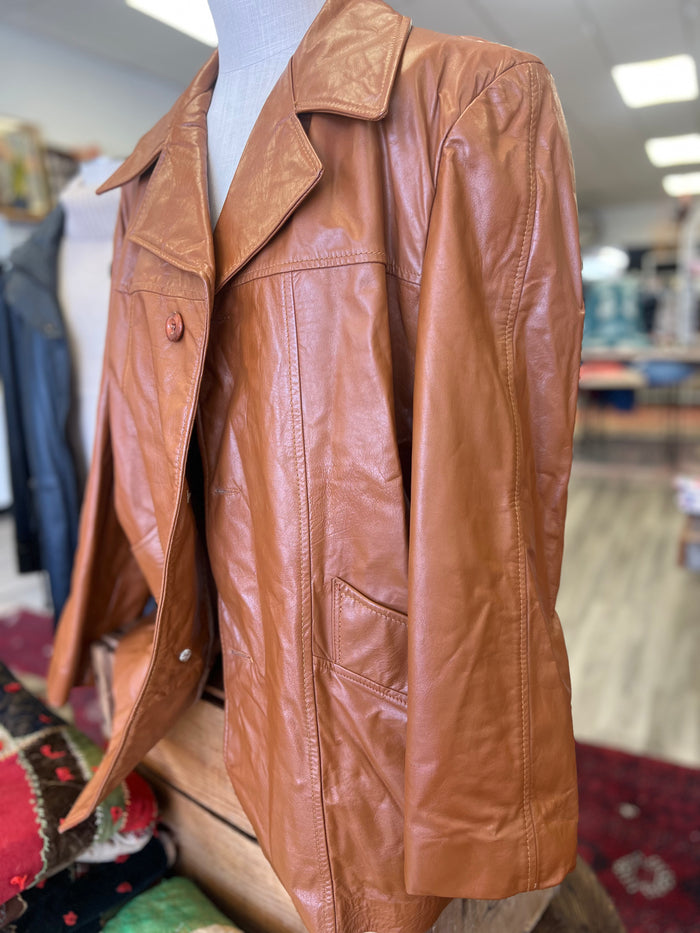 Vault Vintage | Cognac Leather Jacket XL