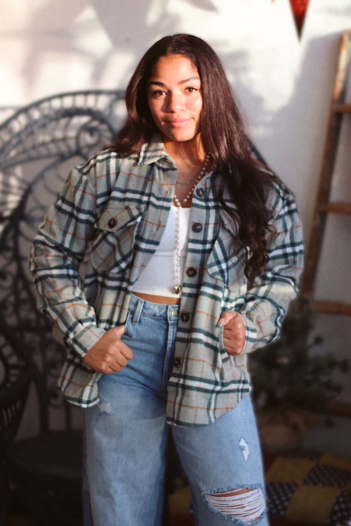 Brushed Plaid Shacket + Green | BF '25