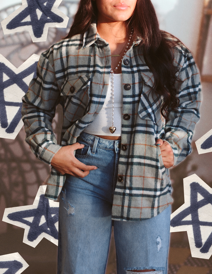 Brushed Plaid Shacket + Green | BF '25