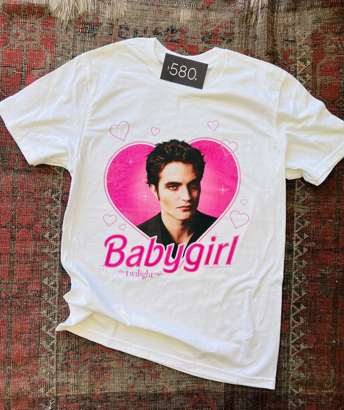 Edward Baby Girl Twilight White Graphic Tee