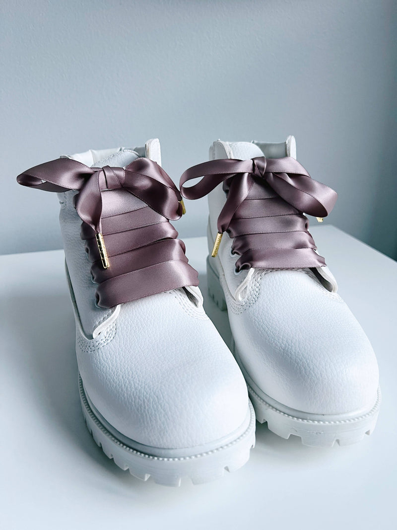 Nougat Mauve Silk Shoelaces 47.2in