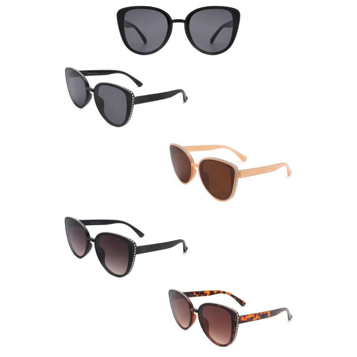 Chic Oversized Cat-Eye Rhinestone Sunglasses