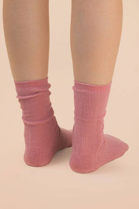 Ribbed mock socks: FOREST