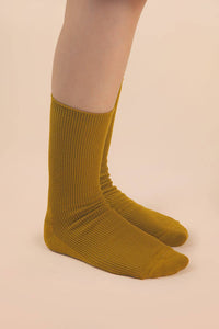 Ribbed mock socks: OLIVE