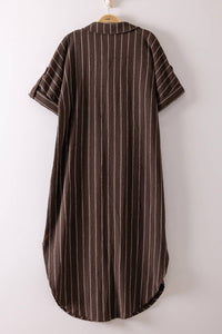 Wander Striped Dress in Brown