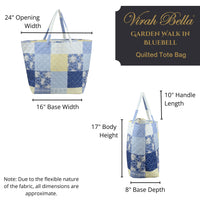"Garden Walk in Bluebell" Quilted Tote Bag