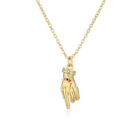 Gold Plated Hand Pendant Necklace