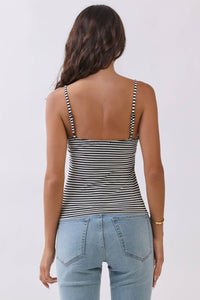Meredith Black Striped Spaghetti Strap Top