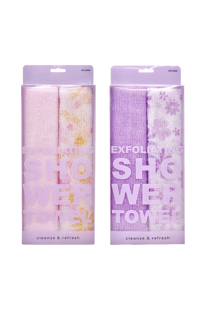 Exfoliating 2pcs Shower Towle Set