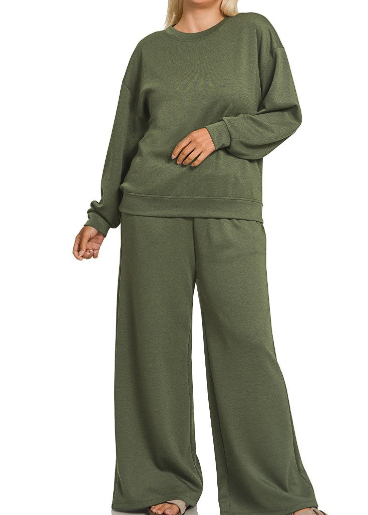 Comfiest Sweat Set Ever Plus* + Olive