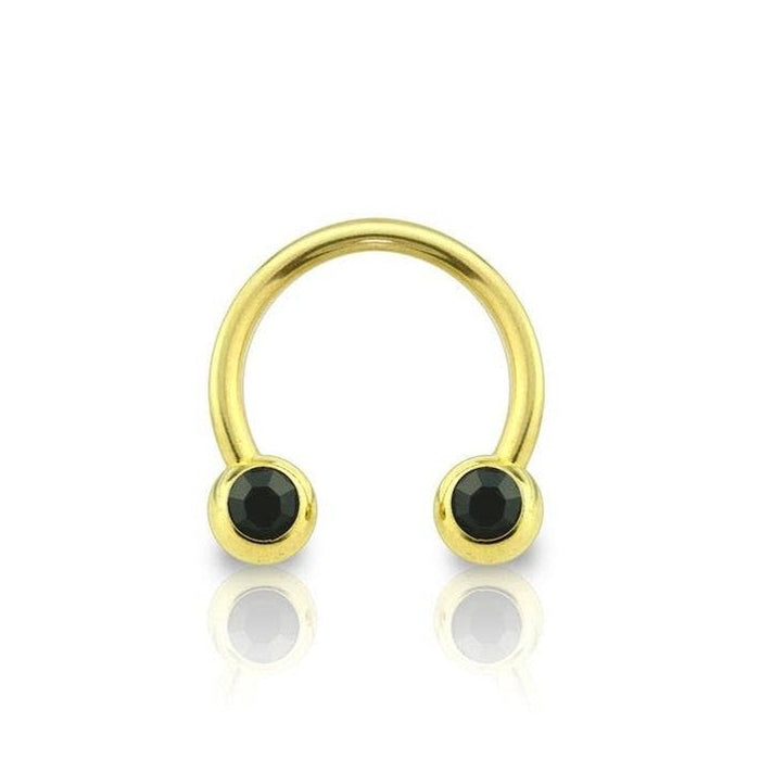 GOLD SS FRONT FACING PRESS FIT GEM BALLS HORSESHOE (4MM) - 580 Threads